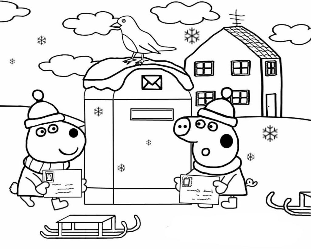 Çocuklar İçin Peppa Pig Boyama Sayfaları 