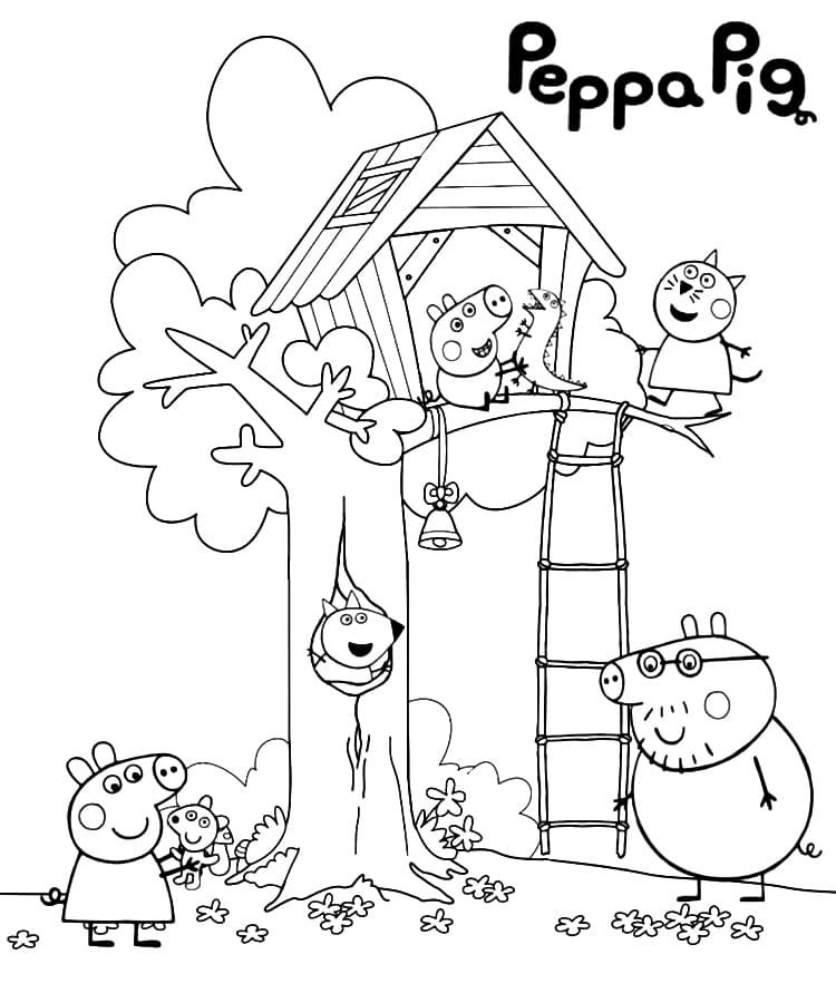 Çocuklar İçin Peppa Pig Boyama Sayfaları 