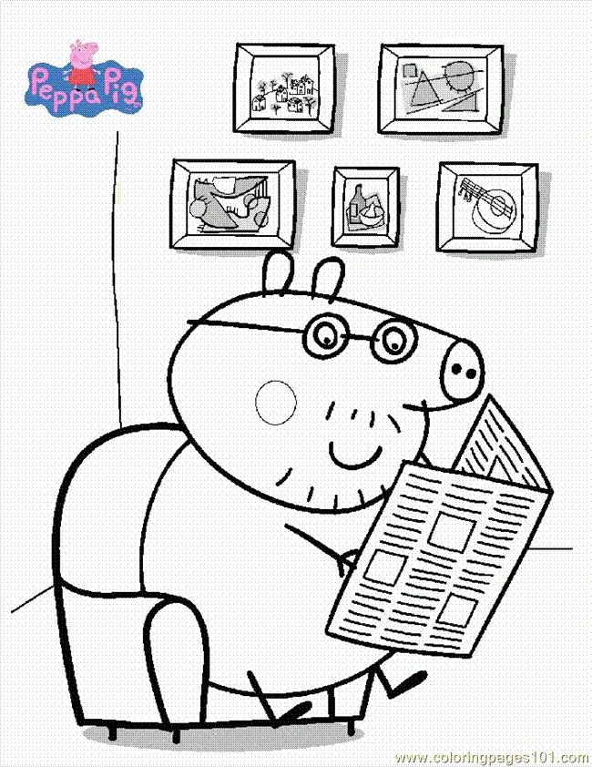 Çocuklar İçin Peppa Pig Boyama Sayfaları 