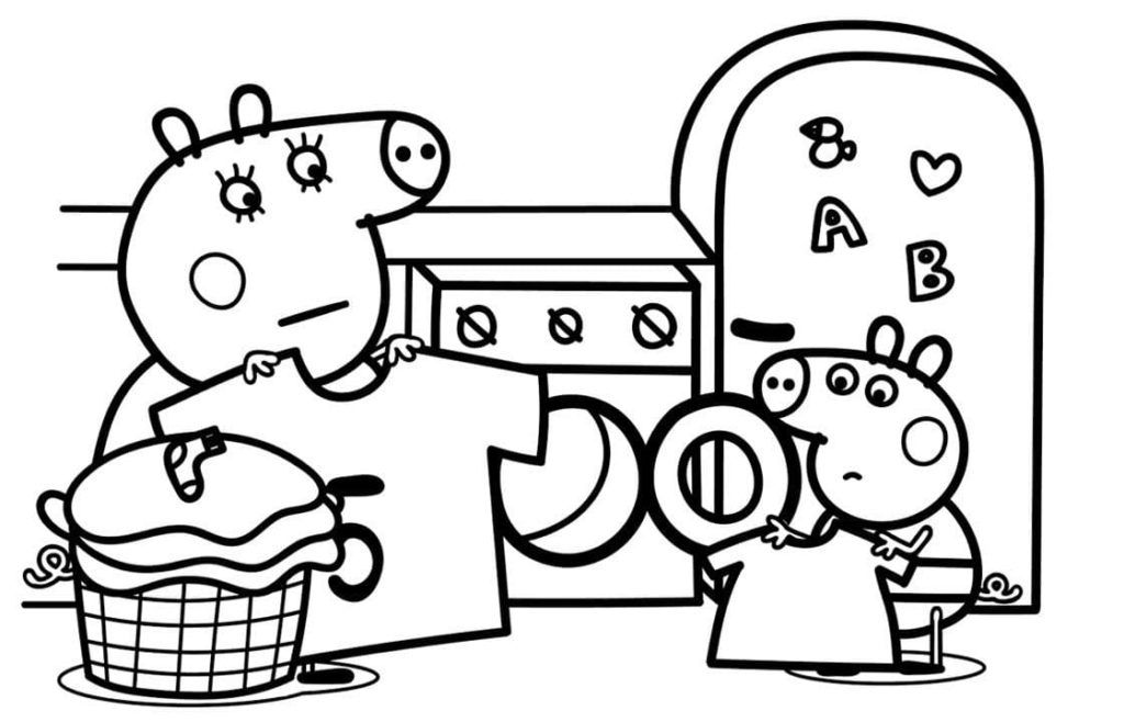 Çocuklar İçin Peppa Pig Boyama Sayfaları 