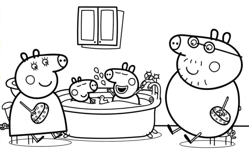 Çocuklar İçin Peppa Pig Boyama Sayfaları 