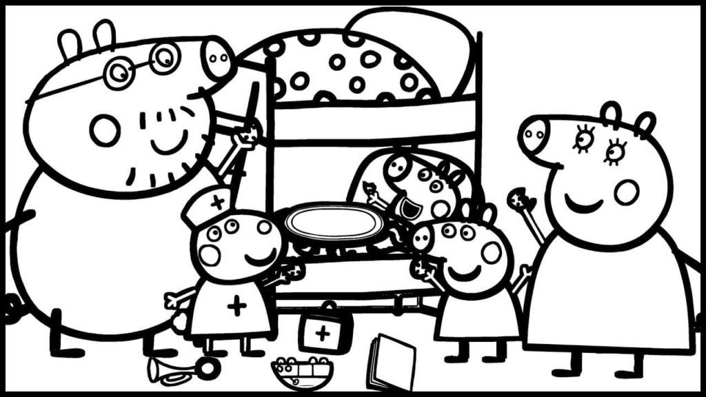 Çocuklar İçin Peppa Pig Boyama Sayfaları 