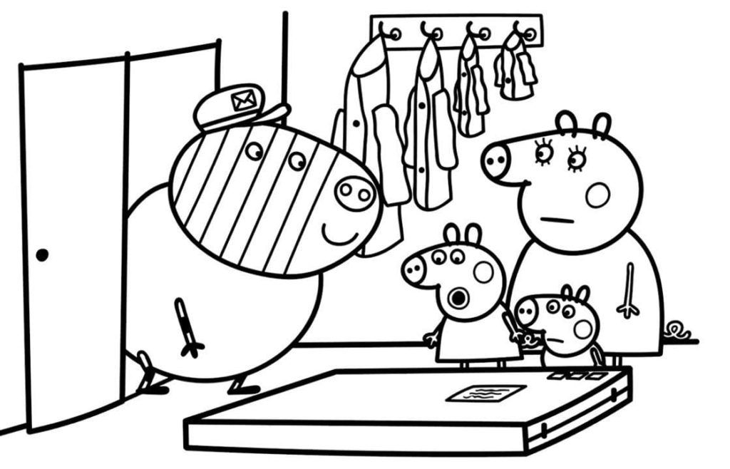 Çocuklar İçin Peppa Pig Boyama Sayfaları 