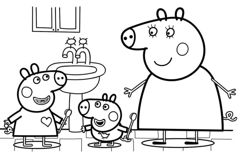 Çocuklar İçin Peppa Pig Boyama Sayfaları 