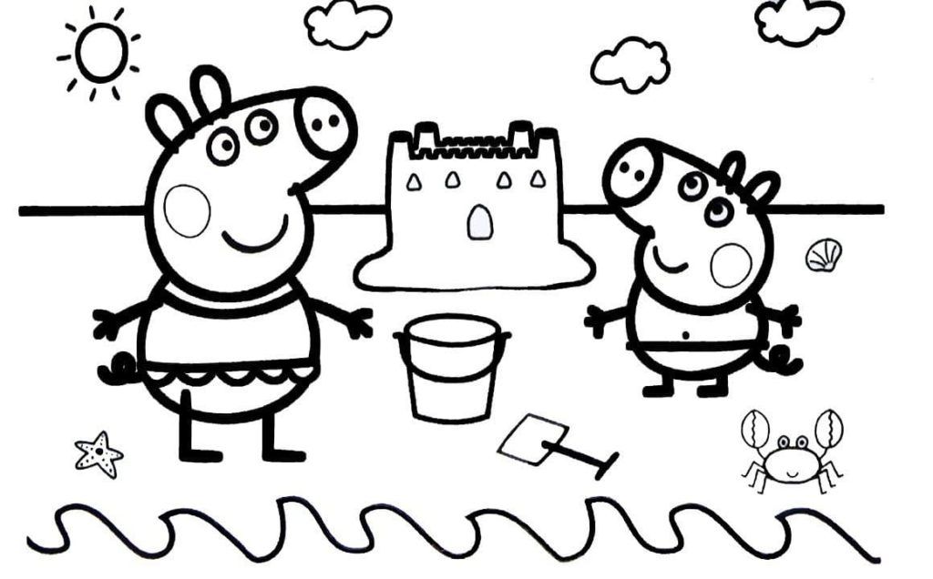 Çocuklar İçin Peppa Pig Boyama Sayfaları 