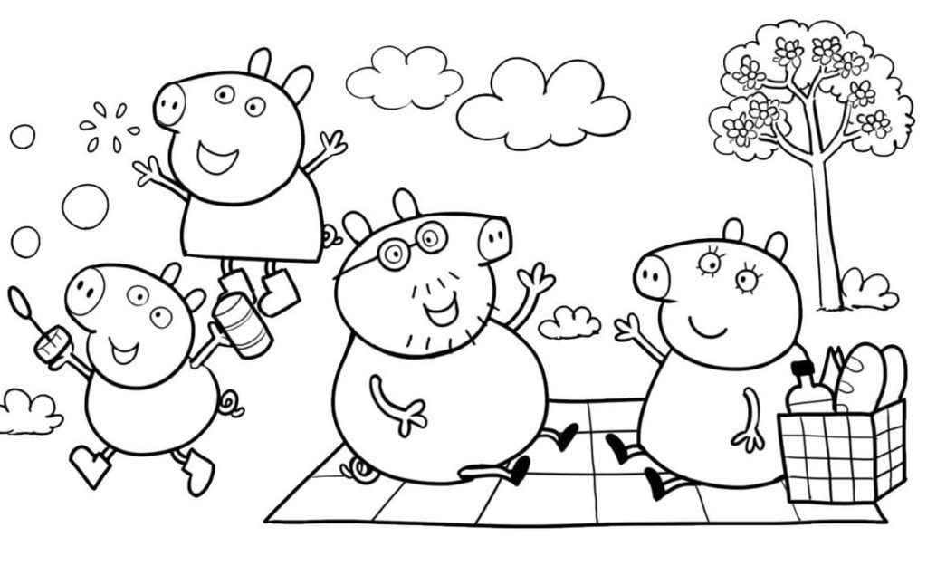 Çocuklar İçin Peppa Pig Boyama Sayfaları 
