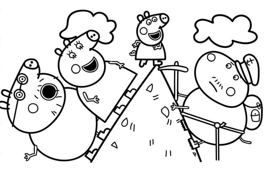 Çocuklar İçin Peppa Pig Boyama Sayfaları 