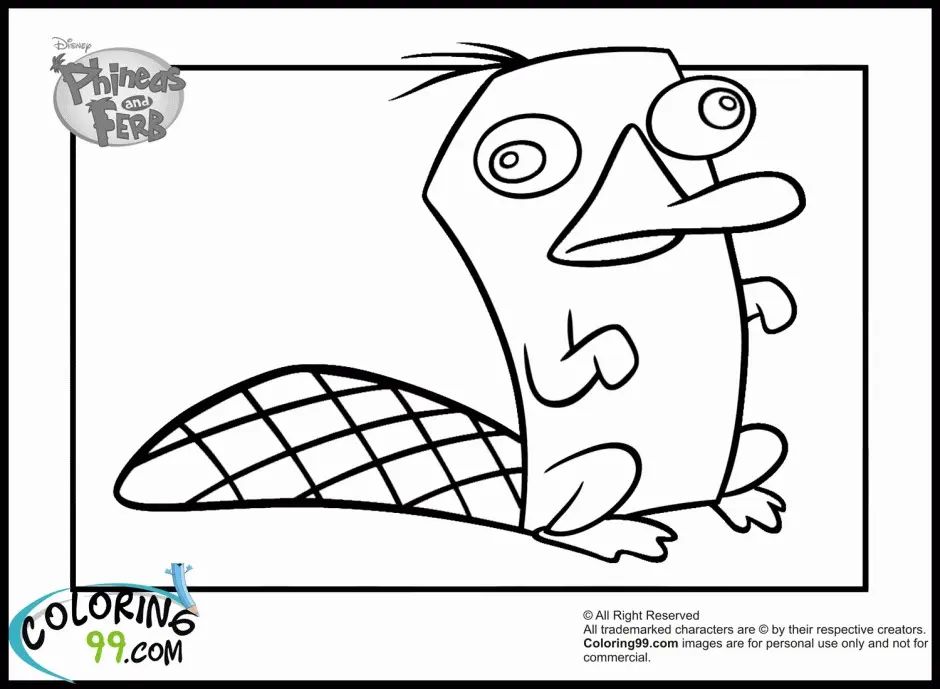 Çocuklar İçin Perry The Platypus Boyama Sayfaları 
