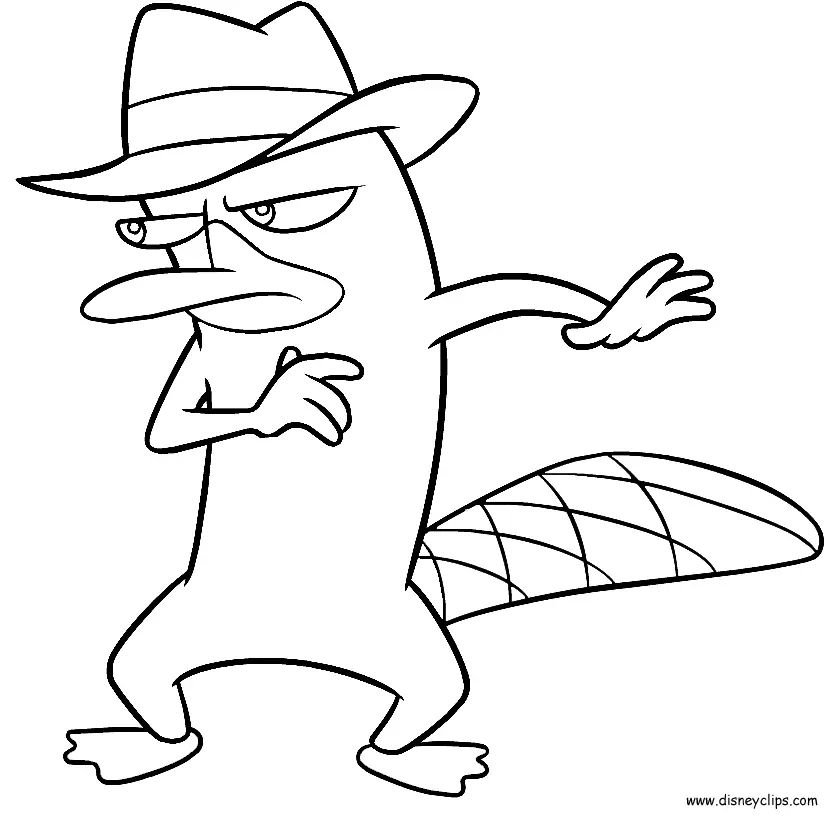 Çocuklar İçin Perry The Platypus Boyama Sayfaları 