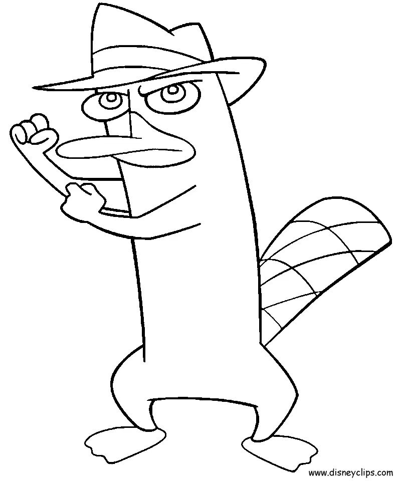 Çocuklar İçin Perry The Platypus Boyama Sayfaları 