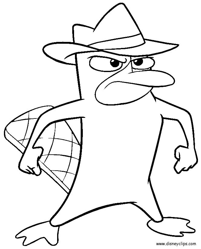 Çocuklar İçin Perry The Platypus Boyama Sayfaları 