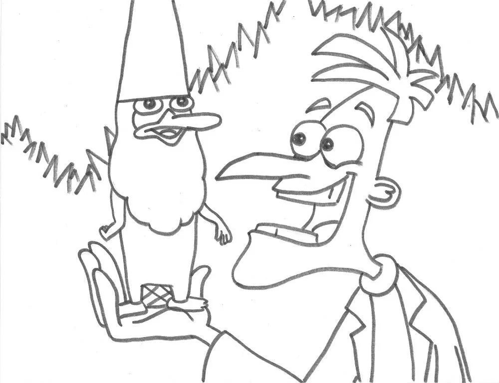 Çocuklar İçin Perry The Platypus Boyama Sayfaları 
