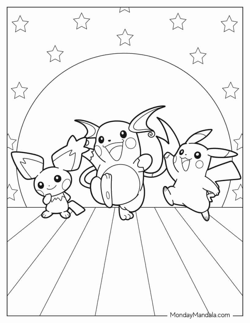 Çocuklar İçin Pikachu Boyama Sayfaları 