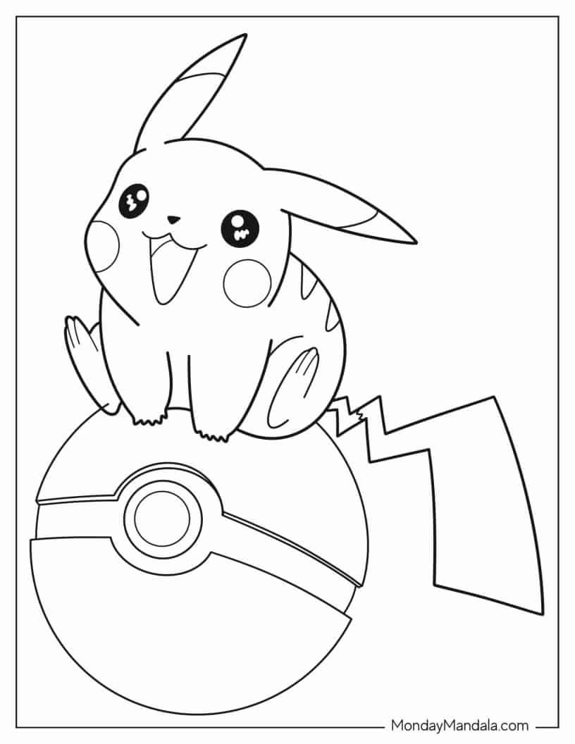Çocuklar İçin Pikachu Boyama Sayfaları 