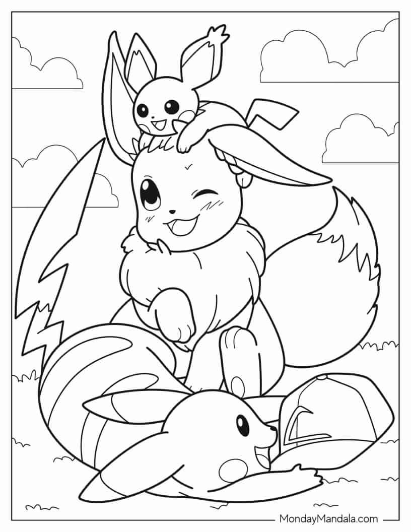 Çocuklar İçin Pikachu Boyama Sayfaları 