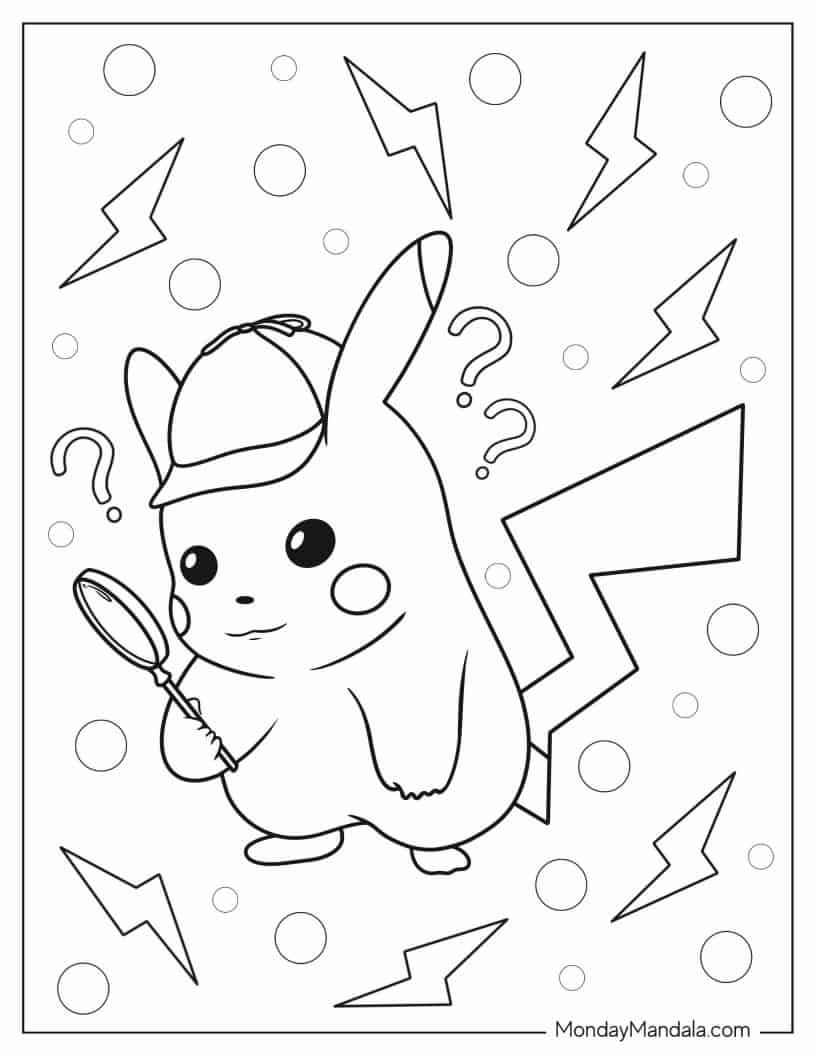 Çocuklar İçin Pikachu Boyama Sayfaları 