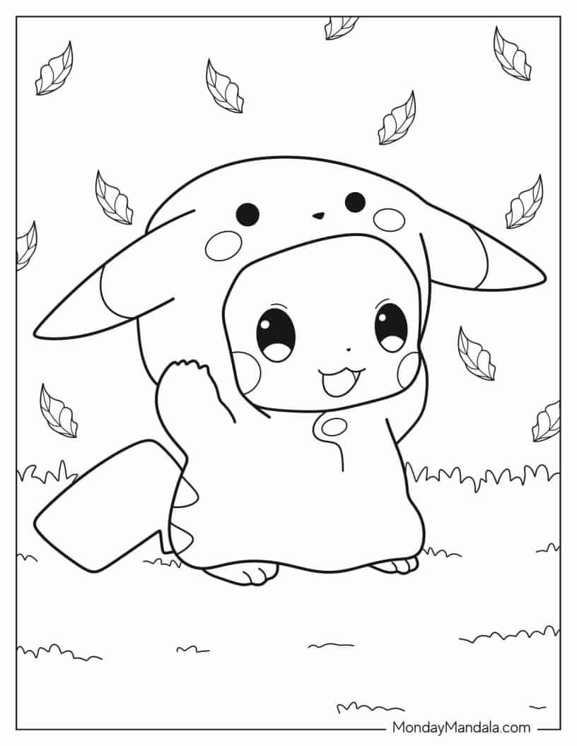 Çocuklar İçin Pikachu Boyama Sayfaları 