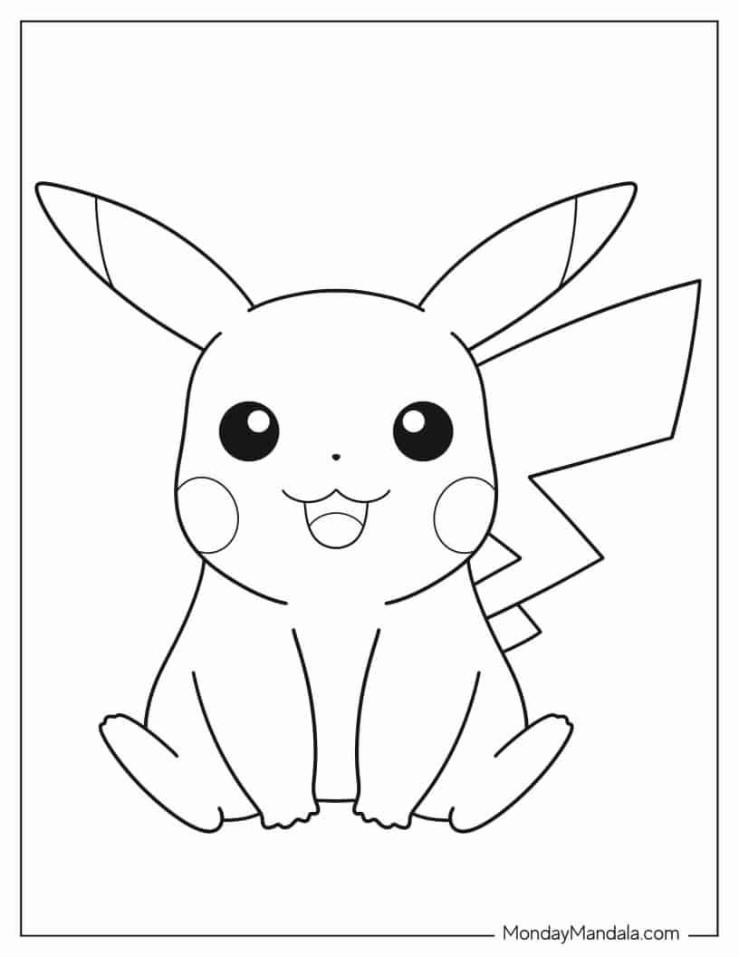 Çocuklar İçin Pikachu Boyama Sayfaları 