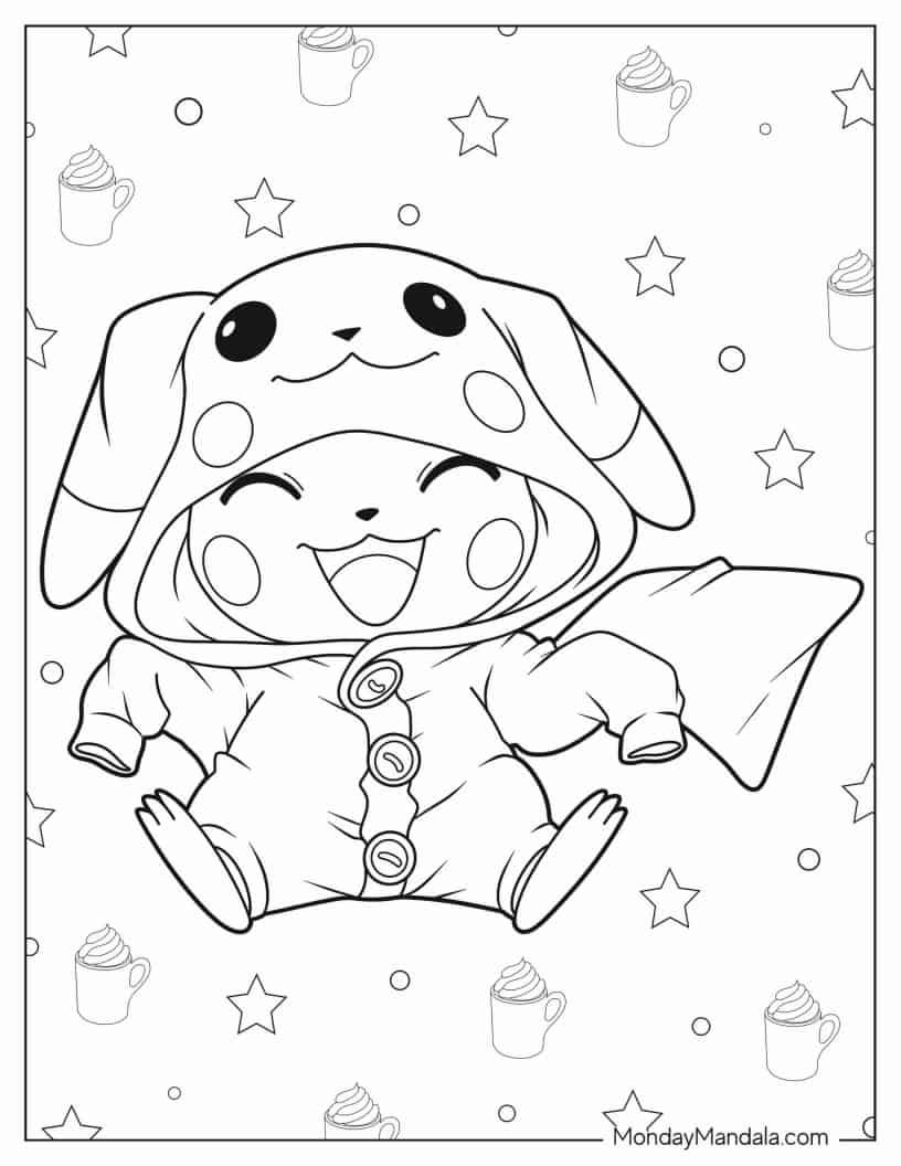 Çocuklar İçin Pikachu Boyama Sayfaları 