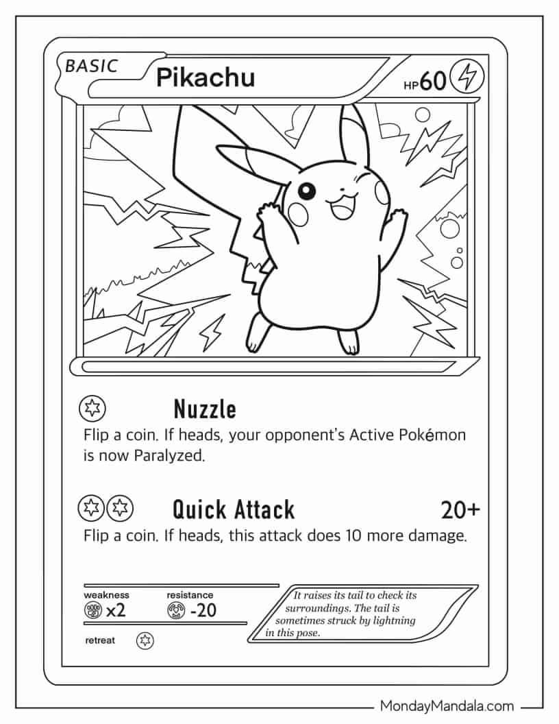 Çocuklar İçin Pikachu Boyama Sayfaları 