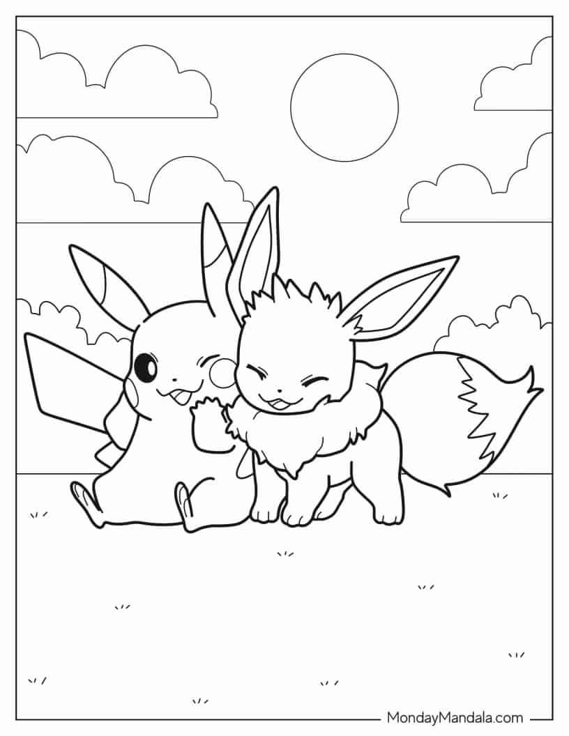 Çocuklar İçin Pikachu Boyama Sayfaları 