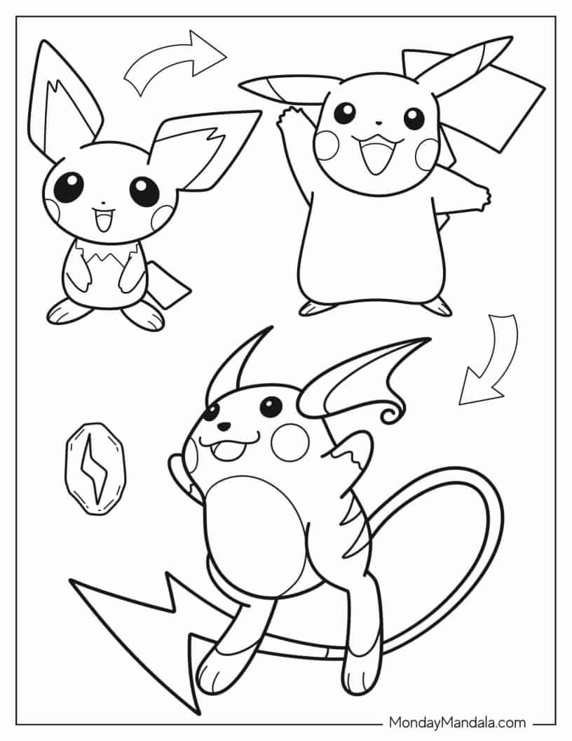 Çocuklar İçin Pikachu Boyama Sayfaları 