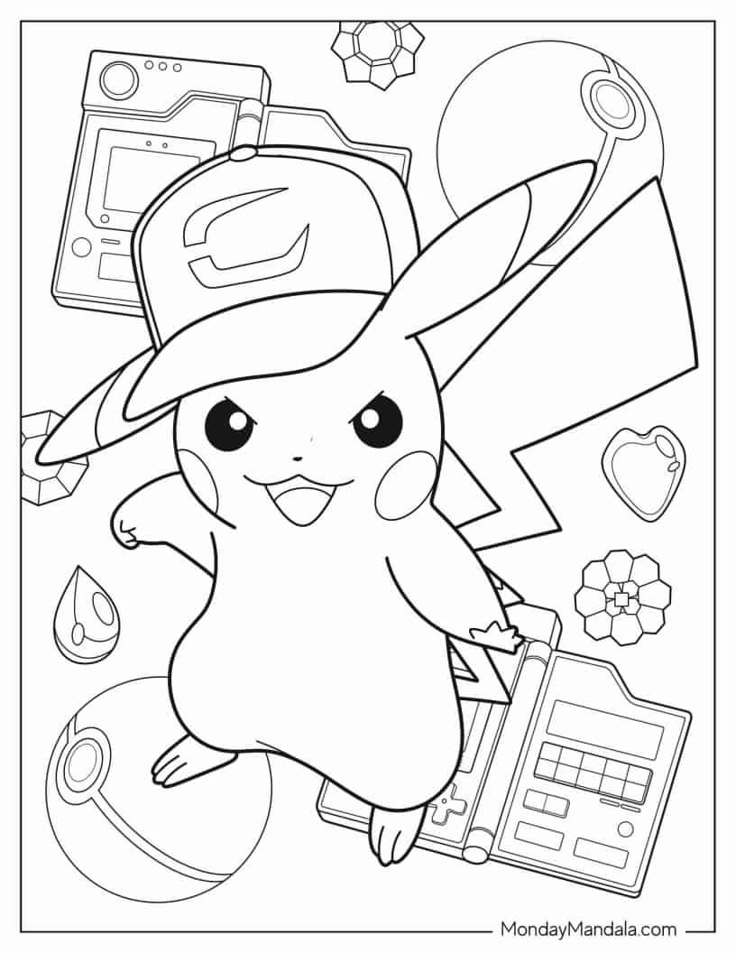 Çocuklar İçin Pikachu Boyama Sayfaları 