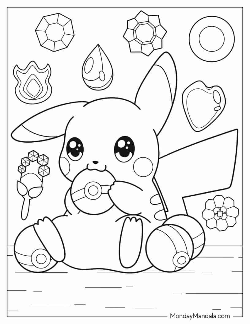 Çocuklar İçin Pikachu Boyama Sayfaları 