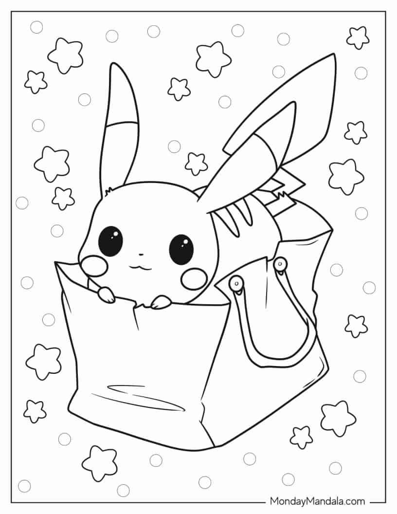 Çocuklar İçin Pikachu Boyama Sayfaları 