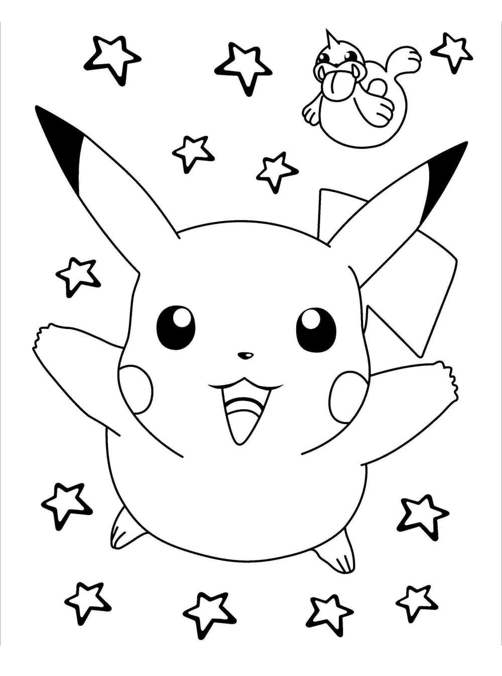 Çocuklar İçin Pikachu Boyama Sayfaları 