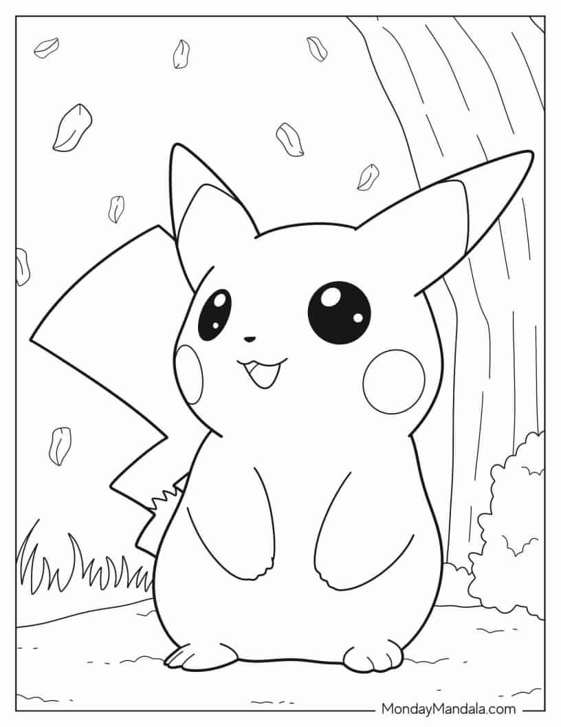 Çocuklar İçin Pikachu Boyama Sayfaları 