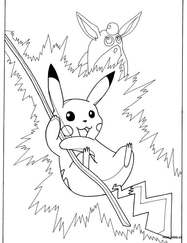 Çocuklar İçin Pikachu Boyama Sayfaları 