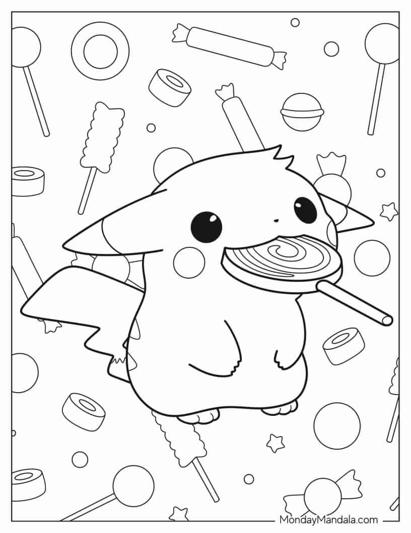 Çocuklar İçin Pikachu Boyama Sayfaları 