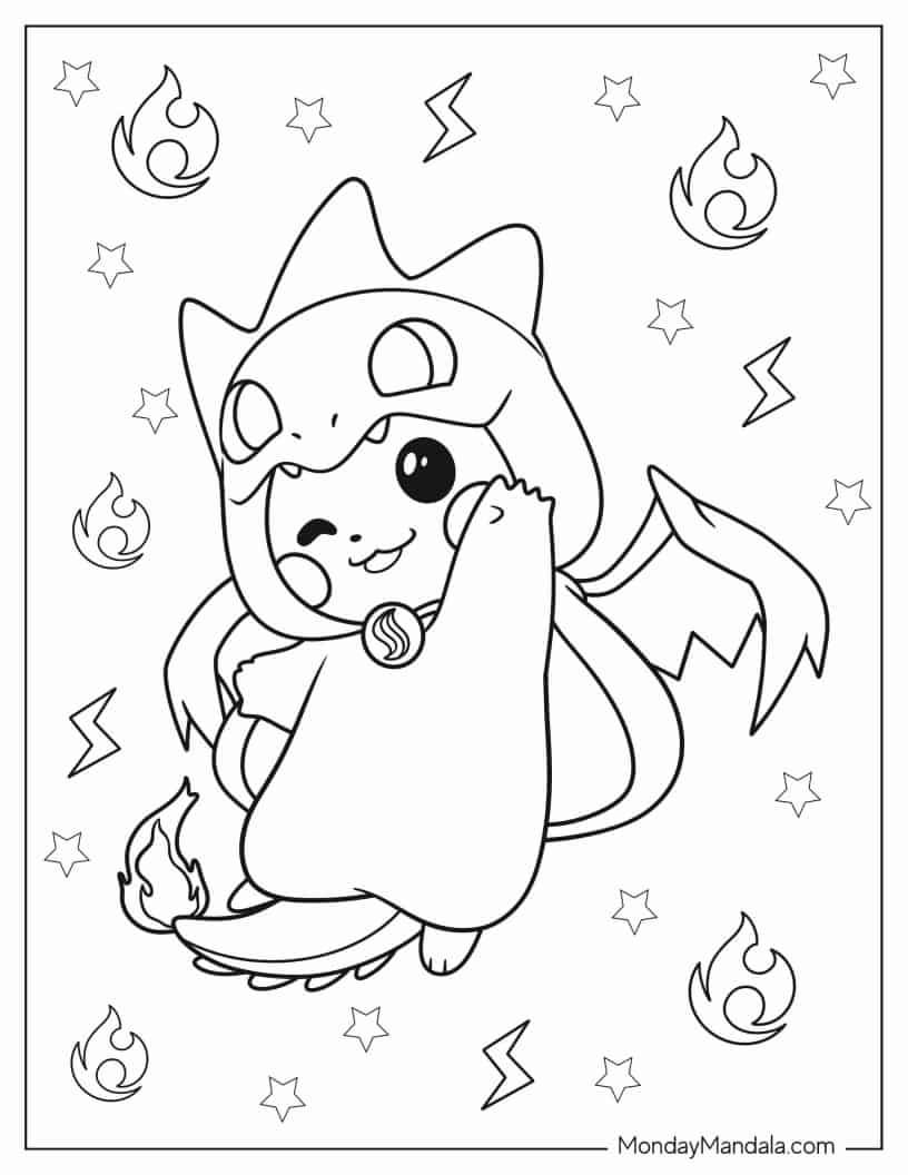 Çocuklar İçin Pikachu Boyama Sayfaları 