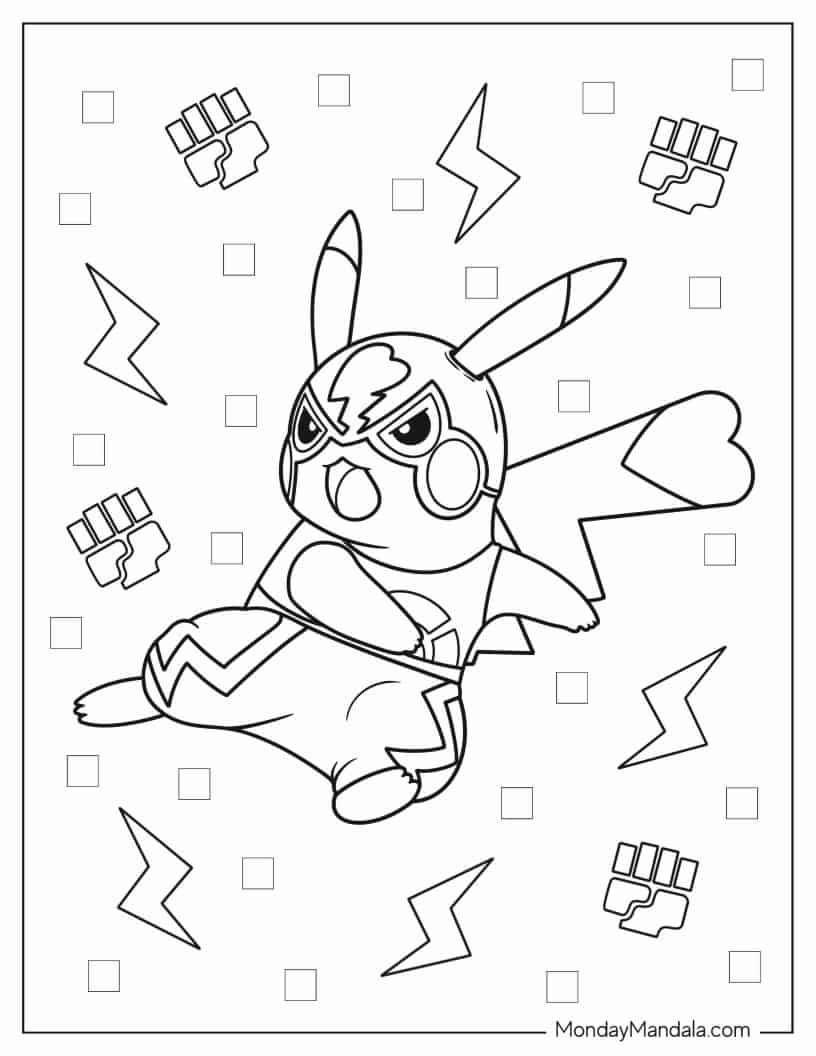 Çocuklar İçin Pikachu Boyama Sayfaları 