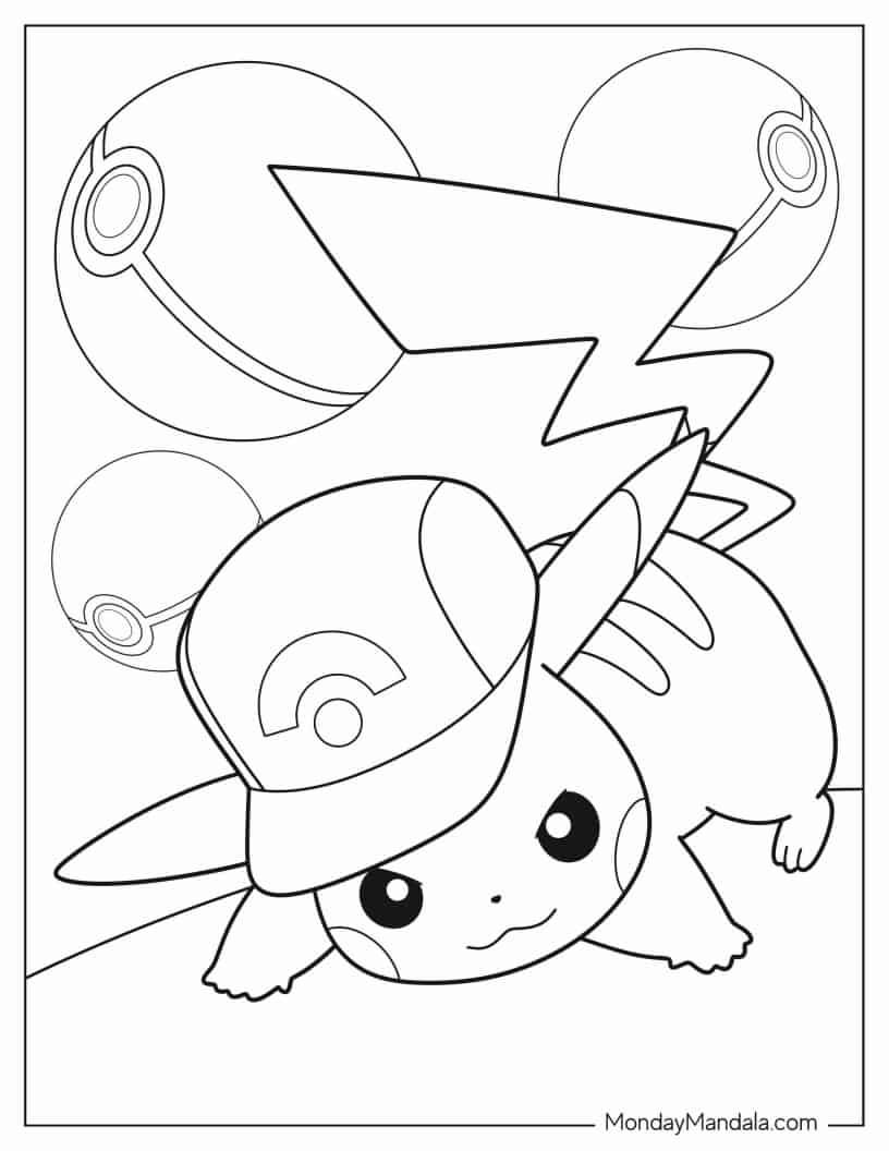Çocuklar İçin Pikachu Boyama Sayfaları 
