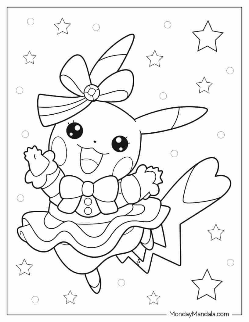 Çocuklar İçin Pikachu Boyama Sayfaları 