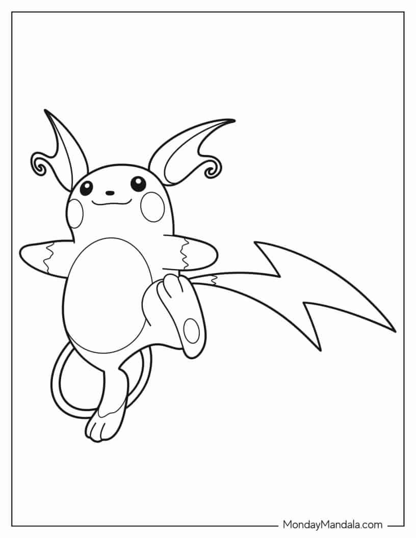 Çocuklar İçin Pikachu Boyama Sayfaları 
