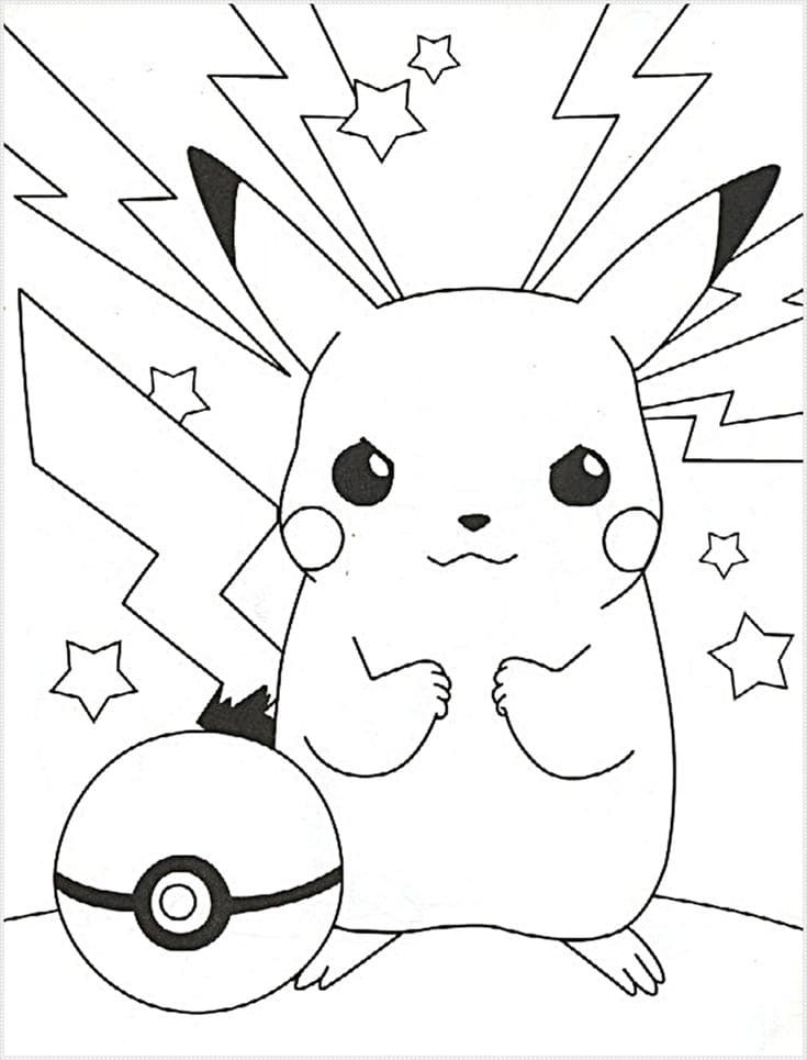 Çocuklar İçin Pikachu Boyama Sayfaları 