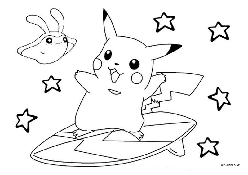 Çocuklar İçin Pikachu Boyama Sayfaları 