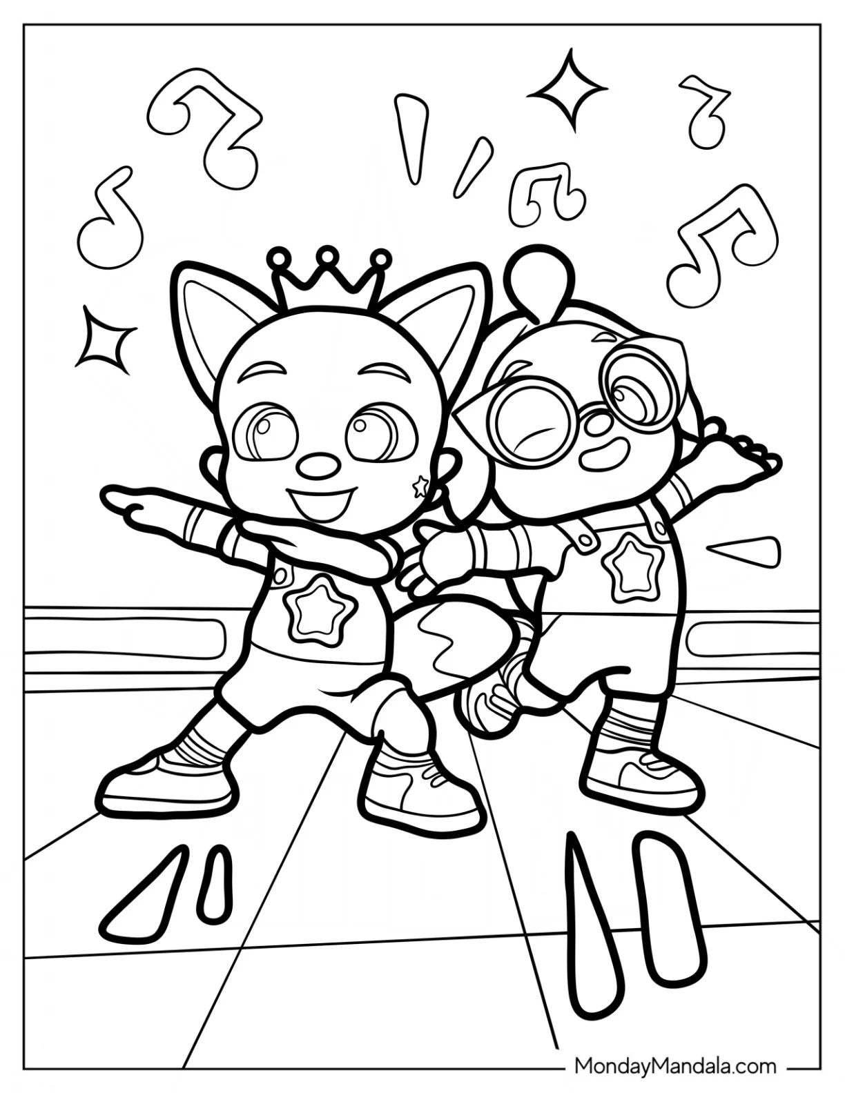 Çocuklar İçin Pinkfong Boyama Sayfaları 