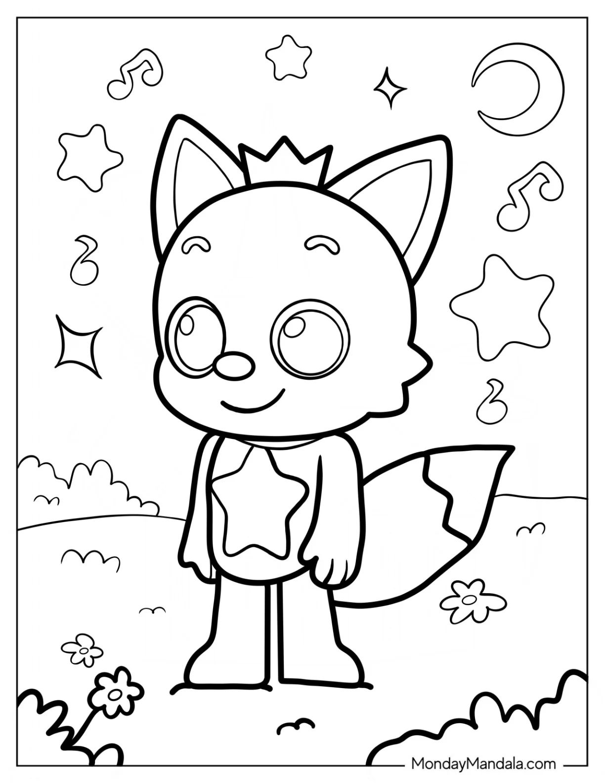 Çocuklar İçin Pinkfong Boyama Sayfaları 