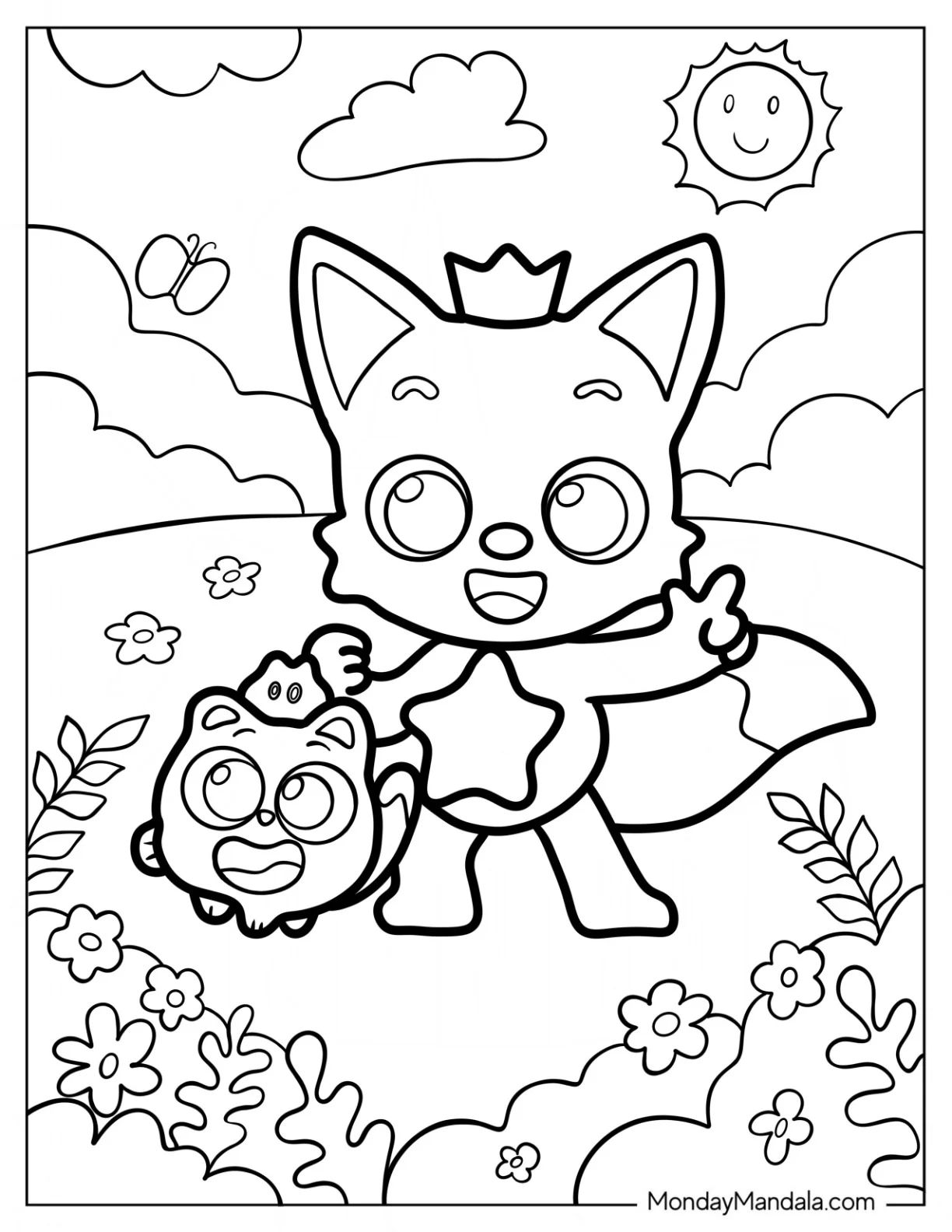 Çocuklar İçin Pinkfong Boyama Sayfaları 