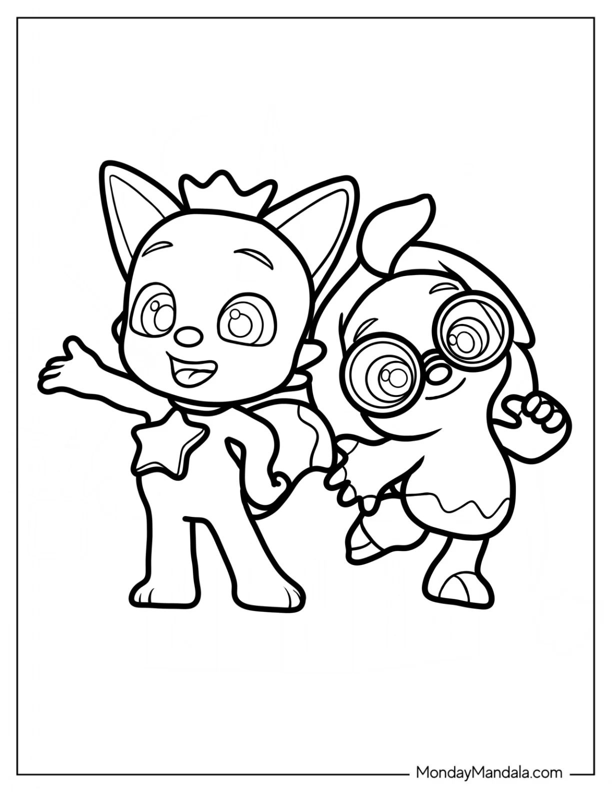 Çocuklar İçin Pinkfong Boyama Sayfaları 