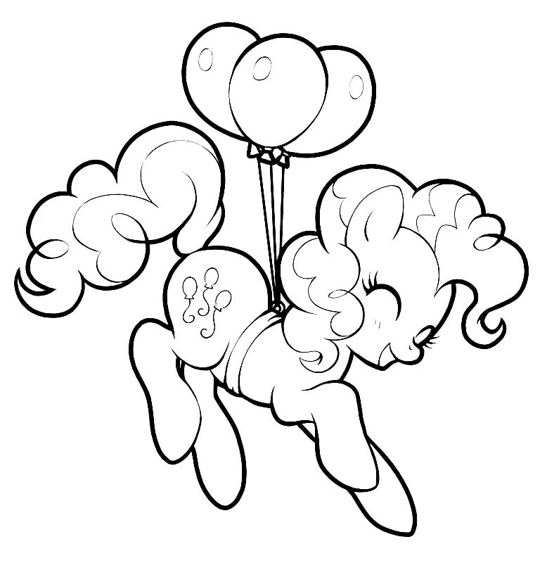 Çocuklar İçin Pinkie Pie Boyama Sayfaları 