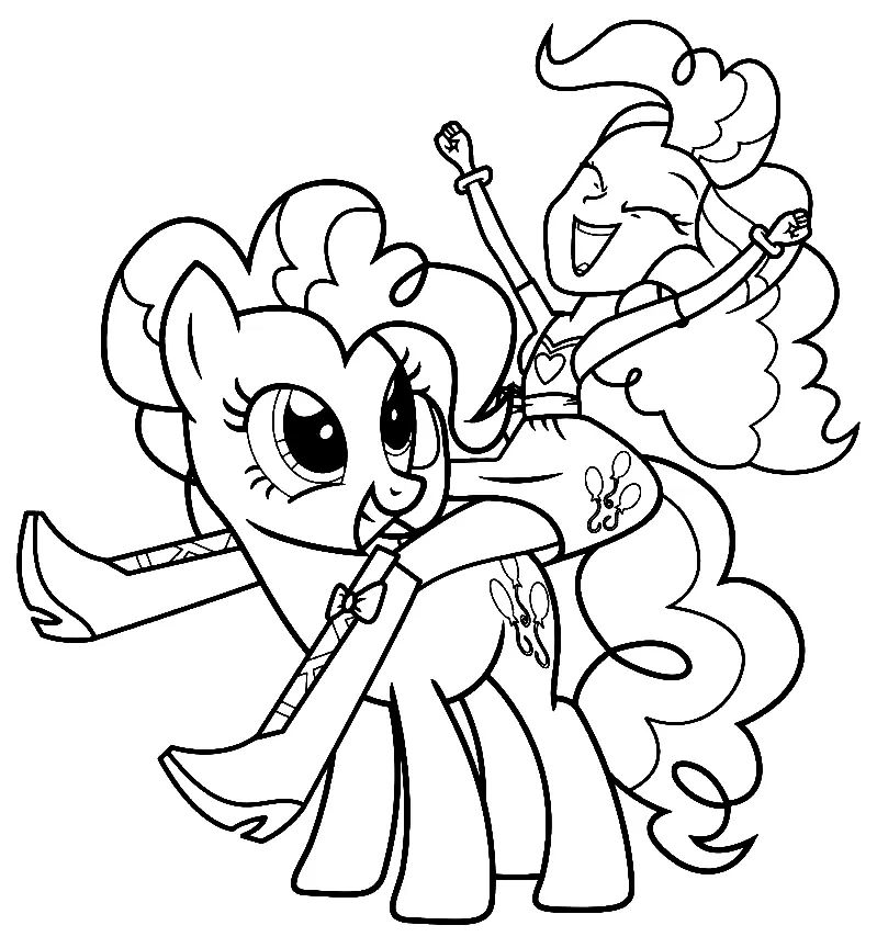 Çocuklar İçin Pinkie Pie Boyama Sayfaları 