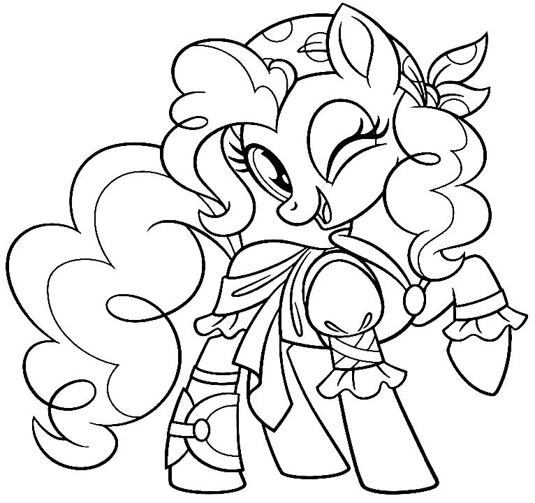 Çocuklar İçin Pinkie Pie Boyama Sayfaları 