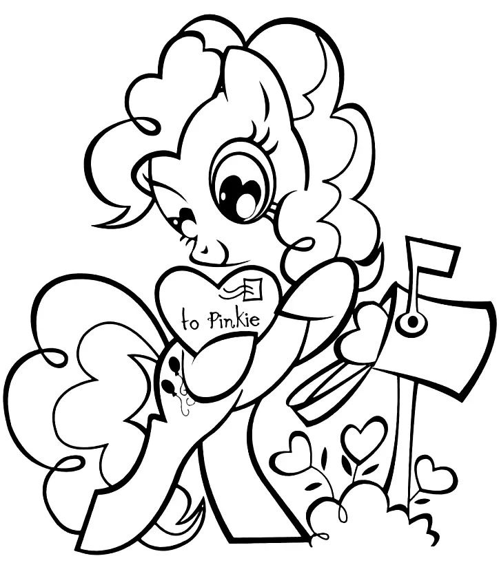 Çocuklar İçin Pinkie Pie Boyama Sayfaları 
