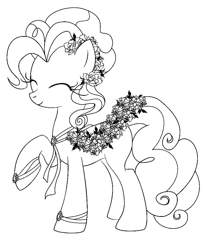Çocuklar İçin Pinkie Pie Boyama Sayfaları 
