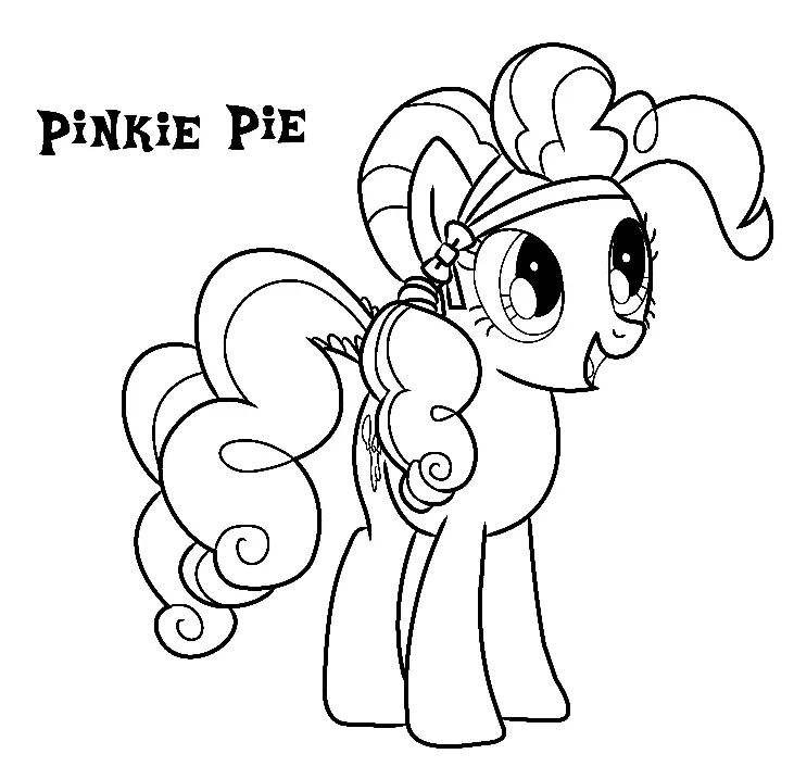 Çocuklar İçin Pinkie Pie Boyama Sayfaları 